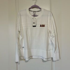 ☀️🏈⚾️ adidas ASU White Crewneck Sweater Arizona State Sun Devils ⚾️🏈☀️